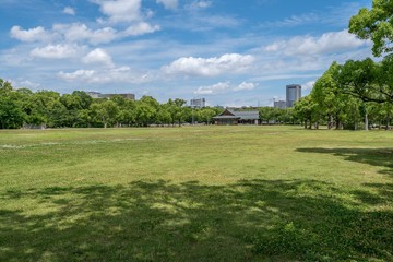 The meadow in Osaka Castle Park