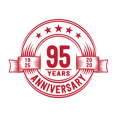 95 years logo design template. 95th anniversary vector and illustration.