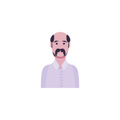 Isolated avatar man with mustache vector design