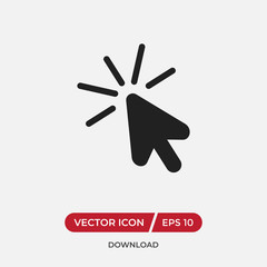 Click vector icon in modern design style for web site and mobile app