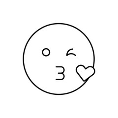 Blow kiss, emotions icon. Simple line, outline vector expression of mood icons for ui and ux, website or mobile application