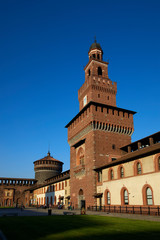 Naklejka premium The Filarete Tower of the Sforza Castle, Milan, Italy