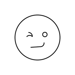 Winking face, emotions icon. Simple line, outline vector expression of mood icons for ui and ux, website or mobile application