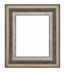 Fototapeta premium Wooden frame for paintings, mirrors or photo isolated on white background