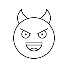 Devil, emotions icon. Simple line, outline vector expression of mood icons for ui and ux, website or mobile application