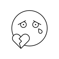 Broken heart, emotions icon. Simple line, outline vector expression of mood icons for ui and ux, website or mobile application