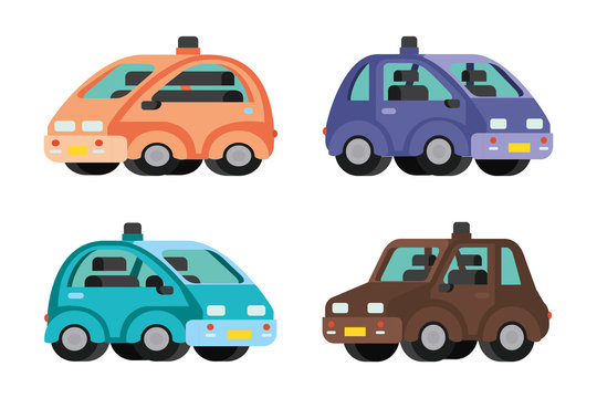 Isolated set of cars vector design