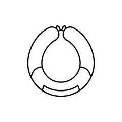 Sausage, meat icon. Simple line, outline vector batcher icons for ui and ux, website or mobile application