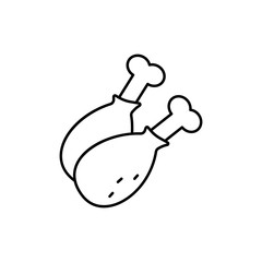 Chicken, leg icon. Simple line, outline vector batcher icons for ui and ux, website or mobile application
