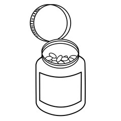 icon of a bottle with tablets