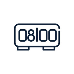 time digital clock linear design