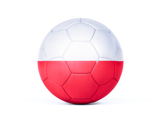 Football or soccer ball in the colours of Poland