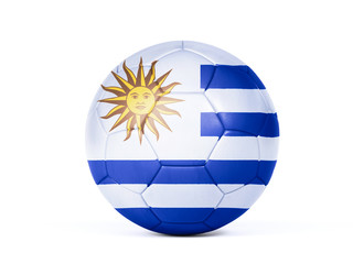 Football or soccer ball in Uruguay national colors