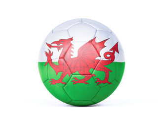 Football or soccer ball with the Welsh Flag