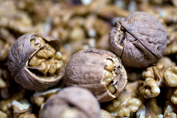 Walnut kernels and whole walnuts