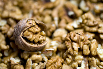 Walnut kernels and whole walnuts