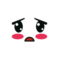 Isolated kawaii sad face cartoon vector design