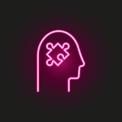 Psychiatry neon style icon. Simple thin line, outline vector of medical icons for ui and ux, website or mobile application