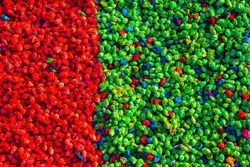 Colorful dried flower buds in a street shop bazaar in Marrakesh, Morocco 