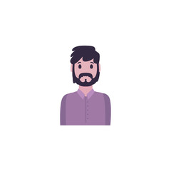 Isolated avatar man with mustache vector design
