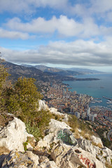 View of Montecarlo from the Tete de Chien, Principality of Monaco