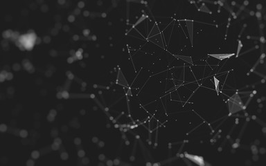 Abstract background. Molecules technology with polygonal shapes, connecting dots and lines....