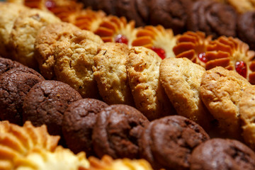 Fresh pastries on a tray