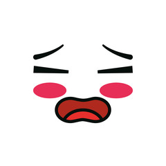 Isolated kawaii sad face cartoon vector design