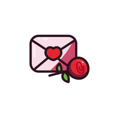 Love card with heart and rose vector design