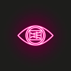 Smart eye view neon style icon. Simple thin line, outline vector of robo icons for ui and ux, website or mobile application