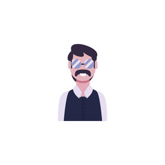 Isolated avatar man with mustache and glasses vector design