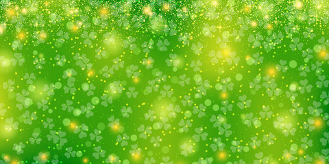 Obraz premium St.Patrick's Day green vector background with clover leaves