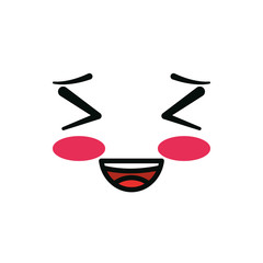 Isolated kawaii happy face cartoon vector design