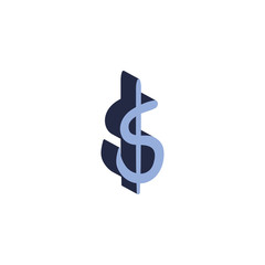 Isolated dollar symbol vector design