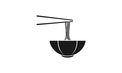 Bowl of noodle simple illustration vector