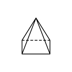 Geometric shapes, quadrangular pyramid icon. Simple line, outline vector 3d figures icons for ui and ux, website or mobile application