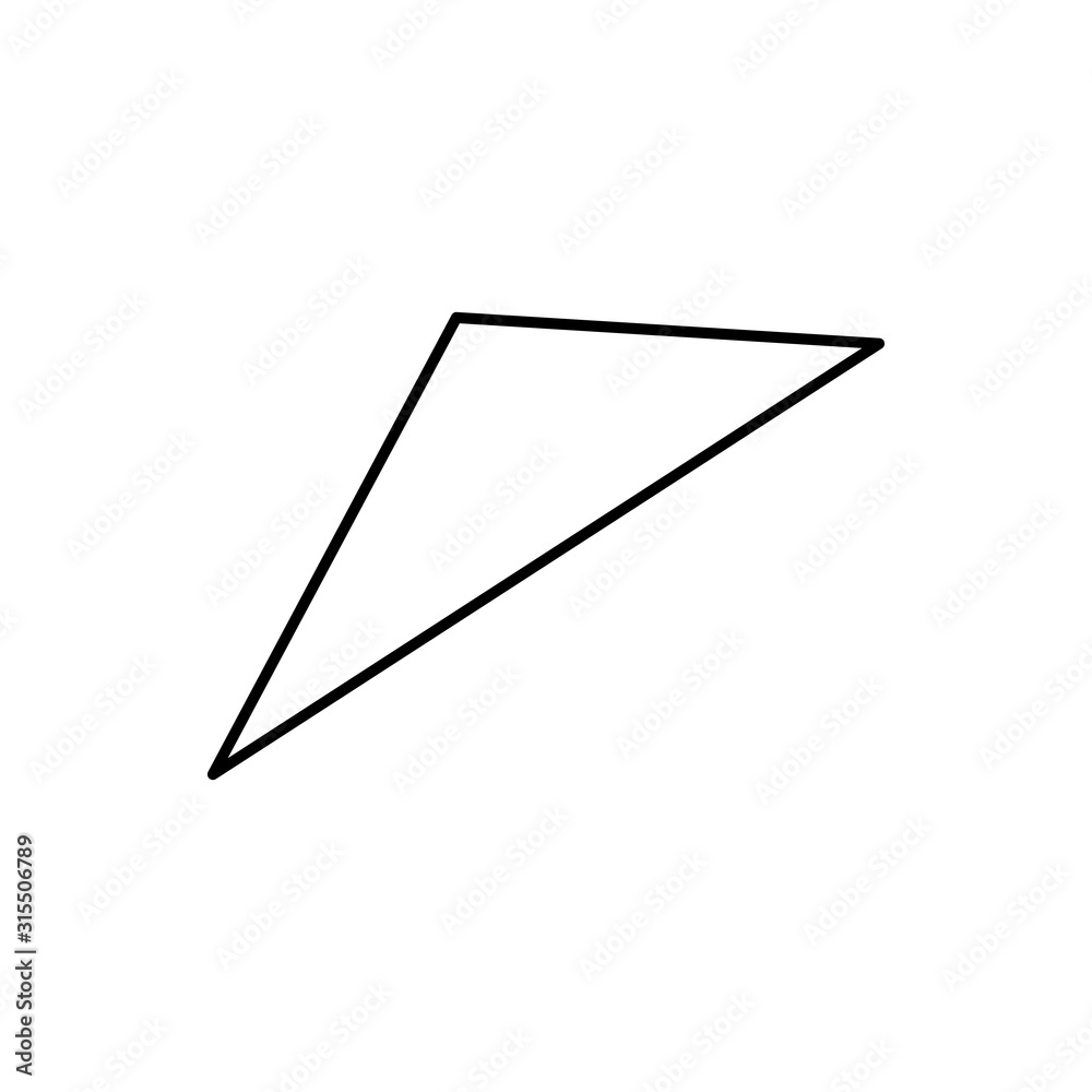 Poster geometric shapes, triangle icon. simple line, outline vector 3d figures icons for ui and ux, website