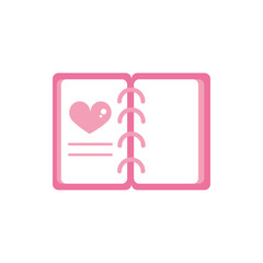 happy valentines day cute notepad with spiral and heart love pink design
