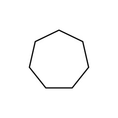 Geometric shapes, heptagon icon. Simple line, outline vector 3d figures icons for ui and ux, website or mobile application