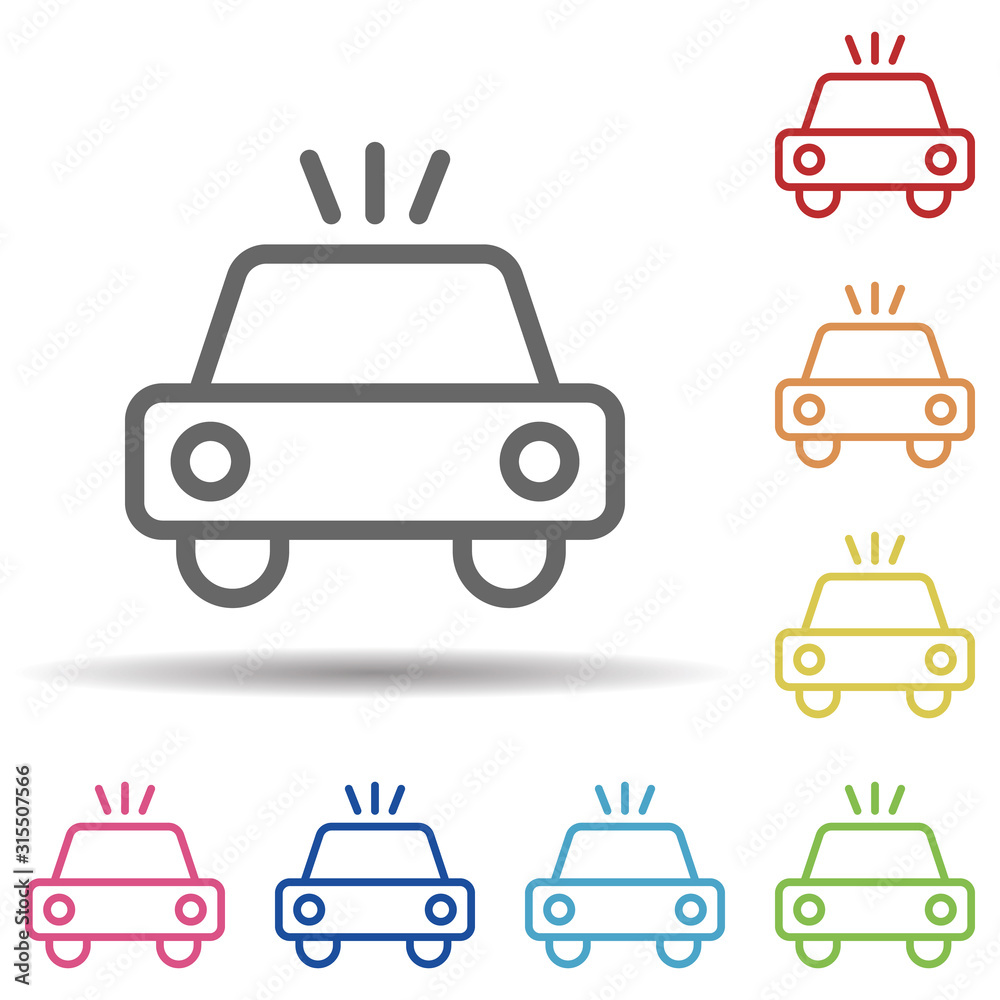 Aufkleber car line vector in multi color style icon. simple thin line, outline vector of pollution icons for u