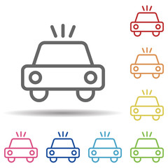 Car line vector in multi color style icon. Simple thin line, outline vector of pollution icons for ui and ux, website or mobile application