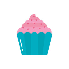 Isolated cupcake with hearts vector design