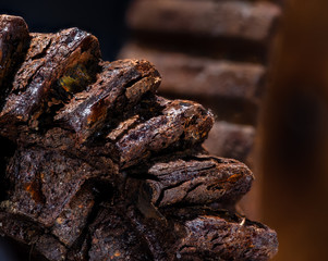 Rusted gear teeth close up