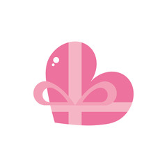 happy valentines day gift box shaped heart love pink design
