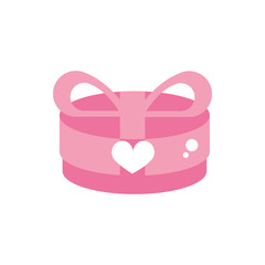 happy valentines day round gift box heart decoration pink design