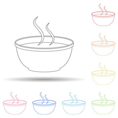 Tomato soup in multi color style icon. Simple thin line, outline vector of resturant icons for ui and ux, website or mobile application
