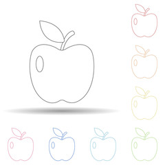 Apple in multi color style icon. Simple thin line, outline vector of resturant icons for ui and ux, website or mobile application