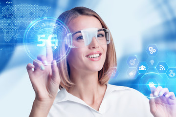 Business, Technology, Internet and network concept. 5G Network internet mobile wireless.