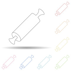 Rolling pin in multi color style icon. Simple thin line, outline vector of resturant icons for ui and ux, website or mobile application