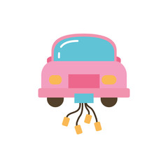 Isolated wedding car vector design